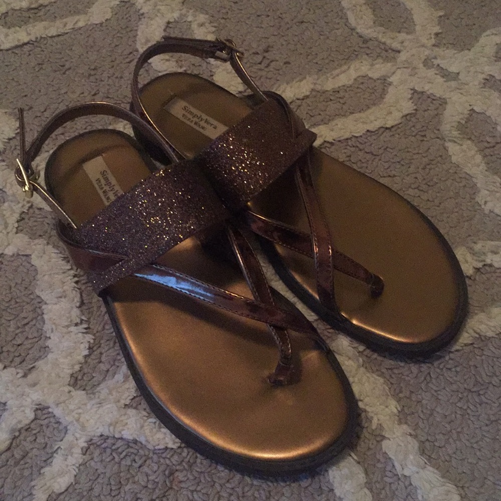 Simply Vera Brown Sparkle Sandles